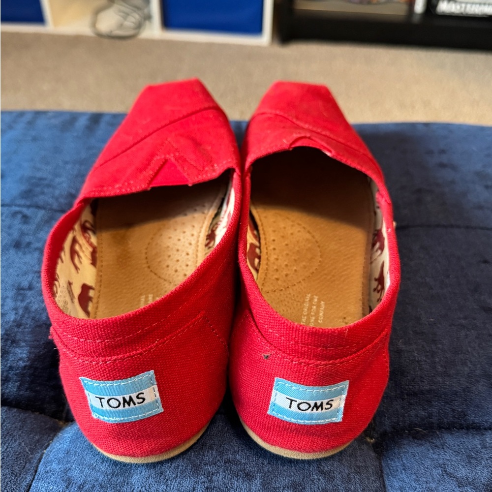 TOMS Red Moccasins